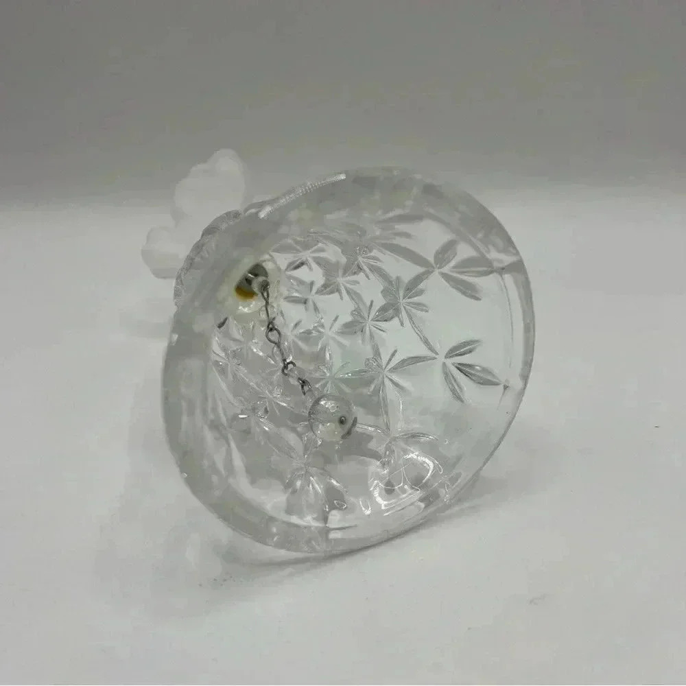 Vintage Crystal Butterfly Bell Hofbaur Germany Frosted 5” Etched - Picture 5 of 5